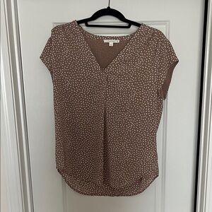 Fun 2 Fun Brown and White Patterned Blouse